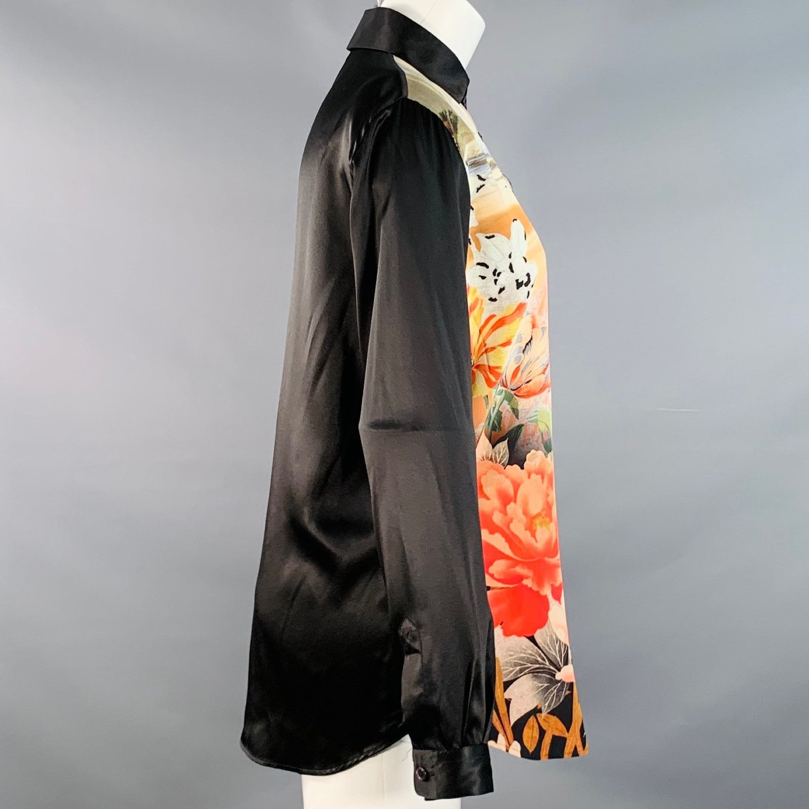 Etro ETRO Black Multi Color Silk Tiger Button Up Shirt Size S / US 4 / IT 40 - 3 Thumbnail