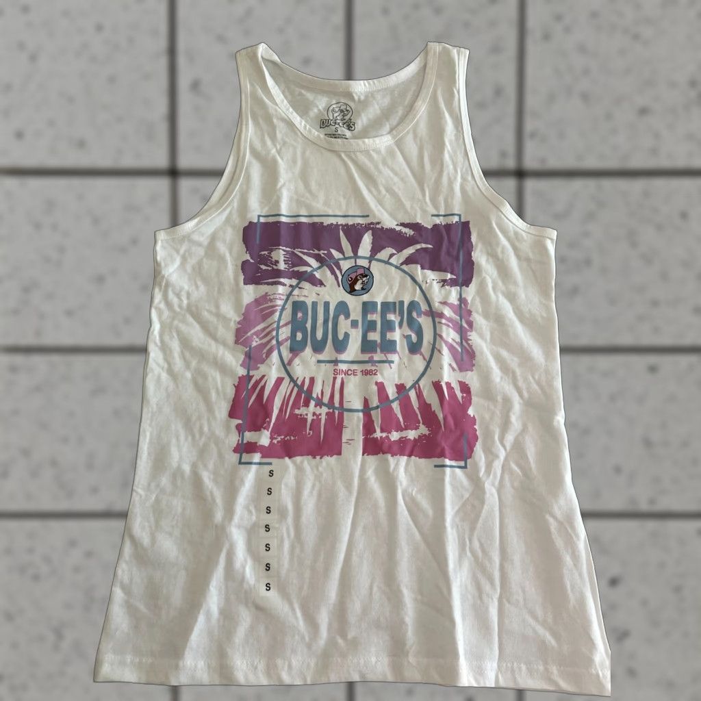 Vintage Buc-ees Palm Tree Tank Top White Size Small NWT Tank Women S Sleeveless Regular Size S NWT Size S / US 4 / IT 40 - 1 Thumbnail