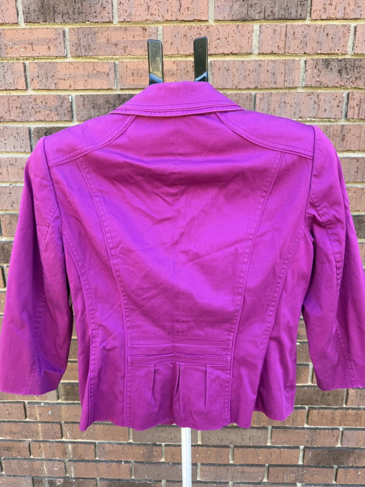 White House Black Market White House Black Market Blazer Size 8 Magenta Pink Cotton Size M / US 6-8 / IT 42-44 - 9 Thumbnail