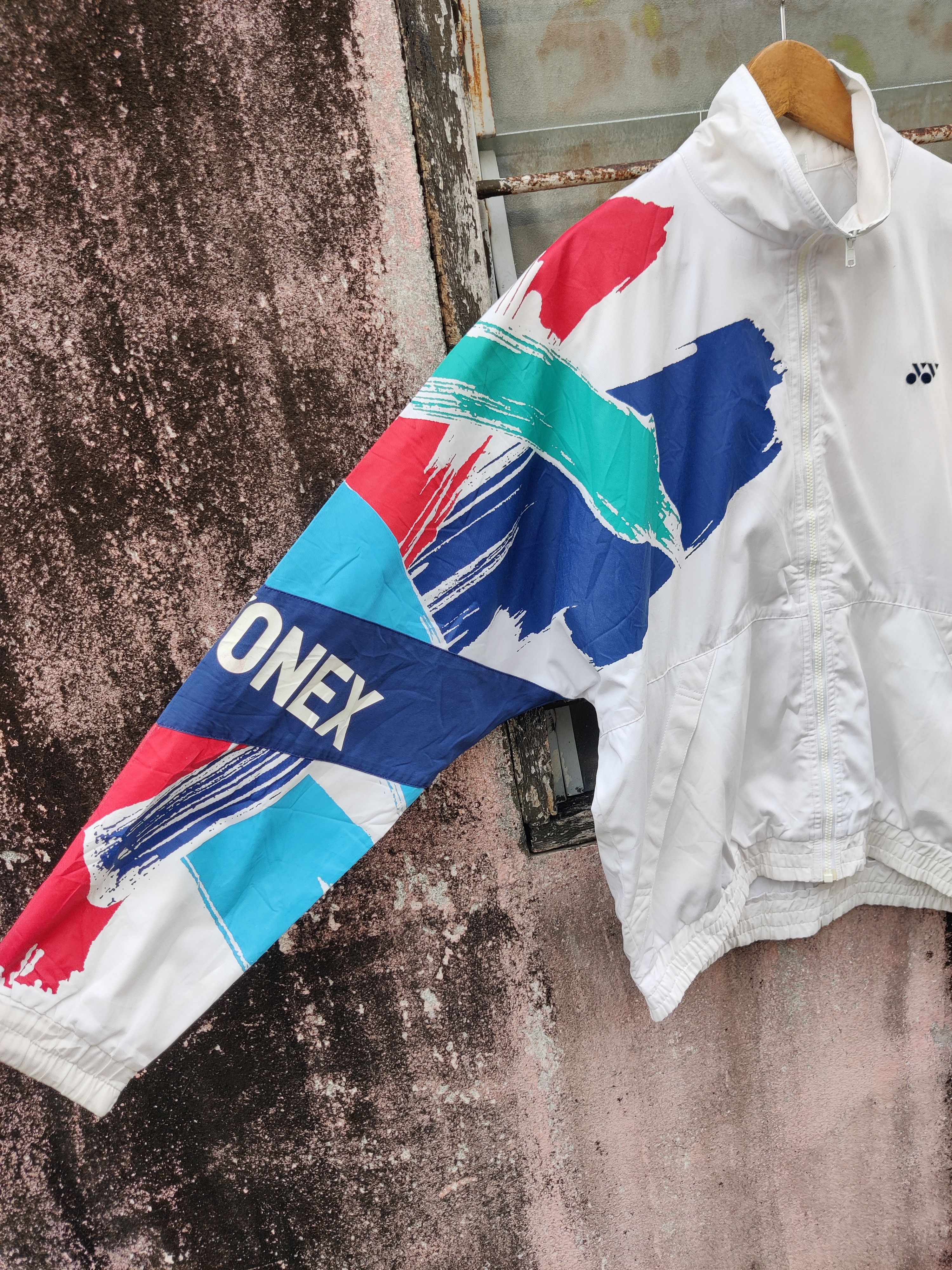 Japanese Brand Vintage Yonex Multi Colour Spell out Japan Made Jacket Size US L / EU 52-54 / 3 - 9 Thumbnail