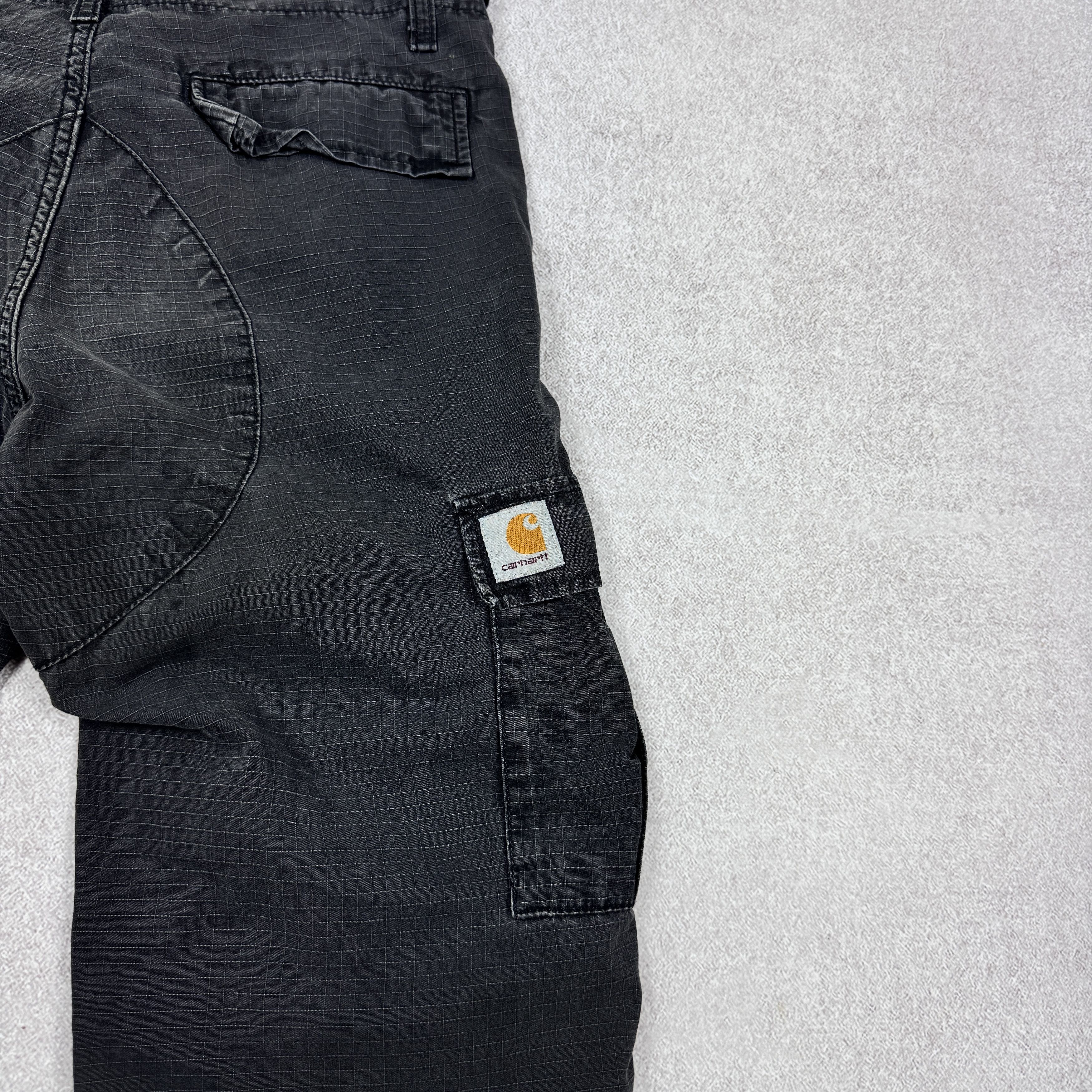 Carhartt Men`s CARHARTT Aviation Black Distressed Cargo Pants Size 29 Size US 29 - 8 Thumbnail