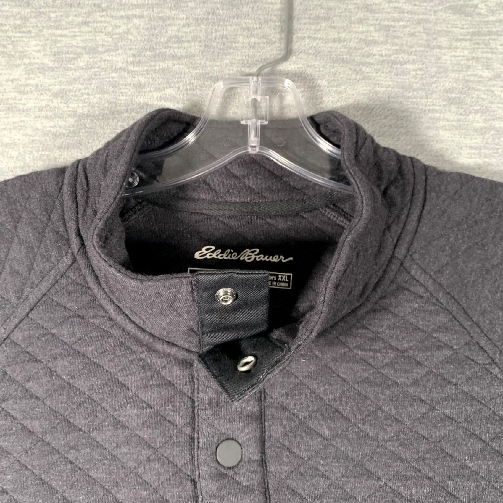 Eddie Bauer Eddie Bauer Sweatshirt Mens 2XL Gray Quilted Snap Henley Mock Neck Pullover Hoodie? Size US XXL / EU 58 / 5 - 6 Thumbnail