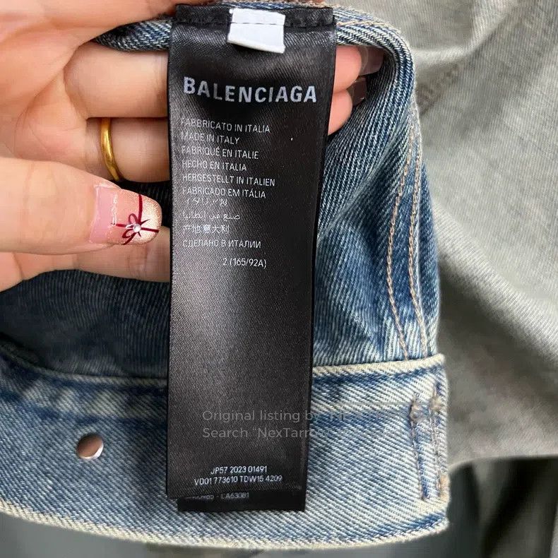 Balenciaga Balenciaga Distressed Logo Patch Denim Jacket Size US M / EU 48-50 / 2 - 3 Thumbnail