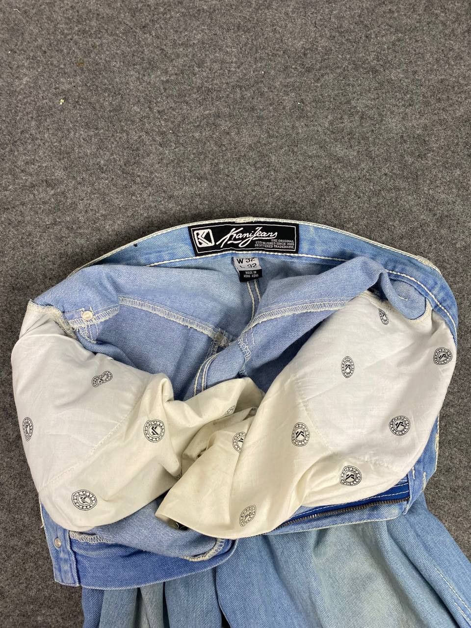 vintage 90s karl kani baggy denim embroided logo