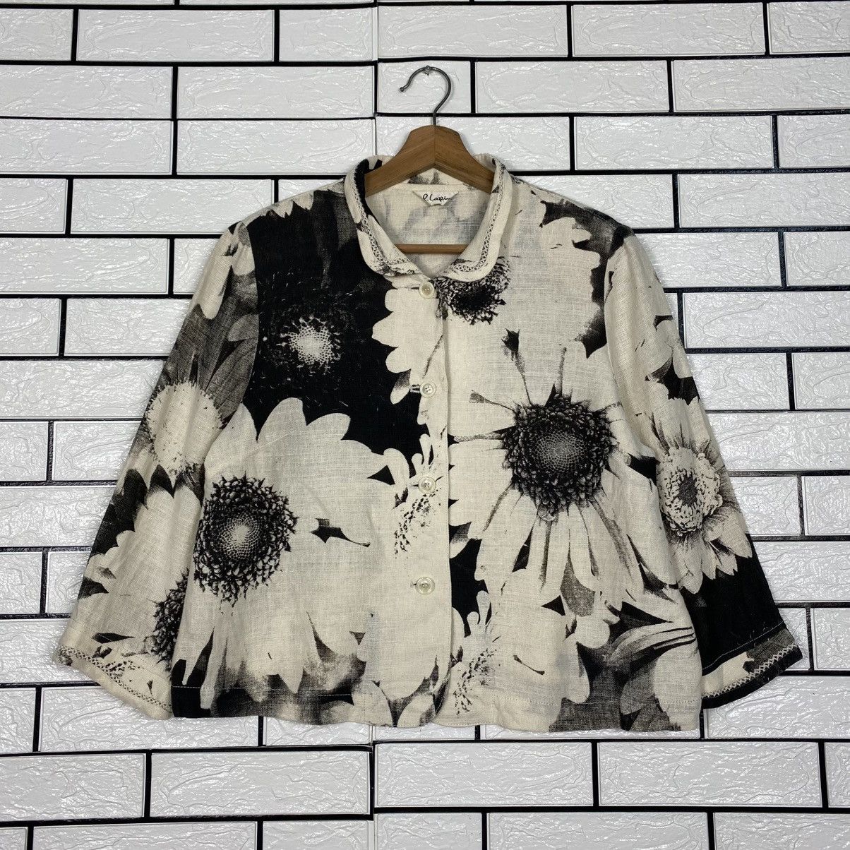 Japanese Brand 📌Cropped Button Jacket R.Lapin Flower Issey Miyake Size M / US 6-8 / IT 42-44 - 2 Thumbnail