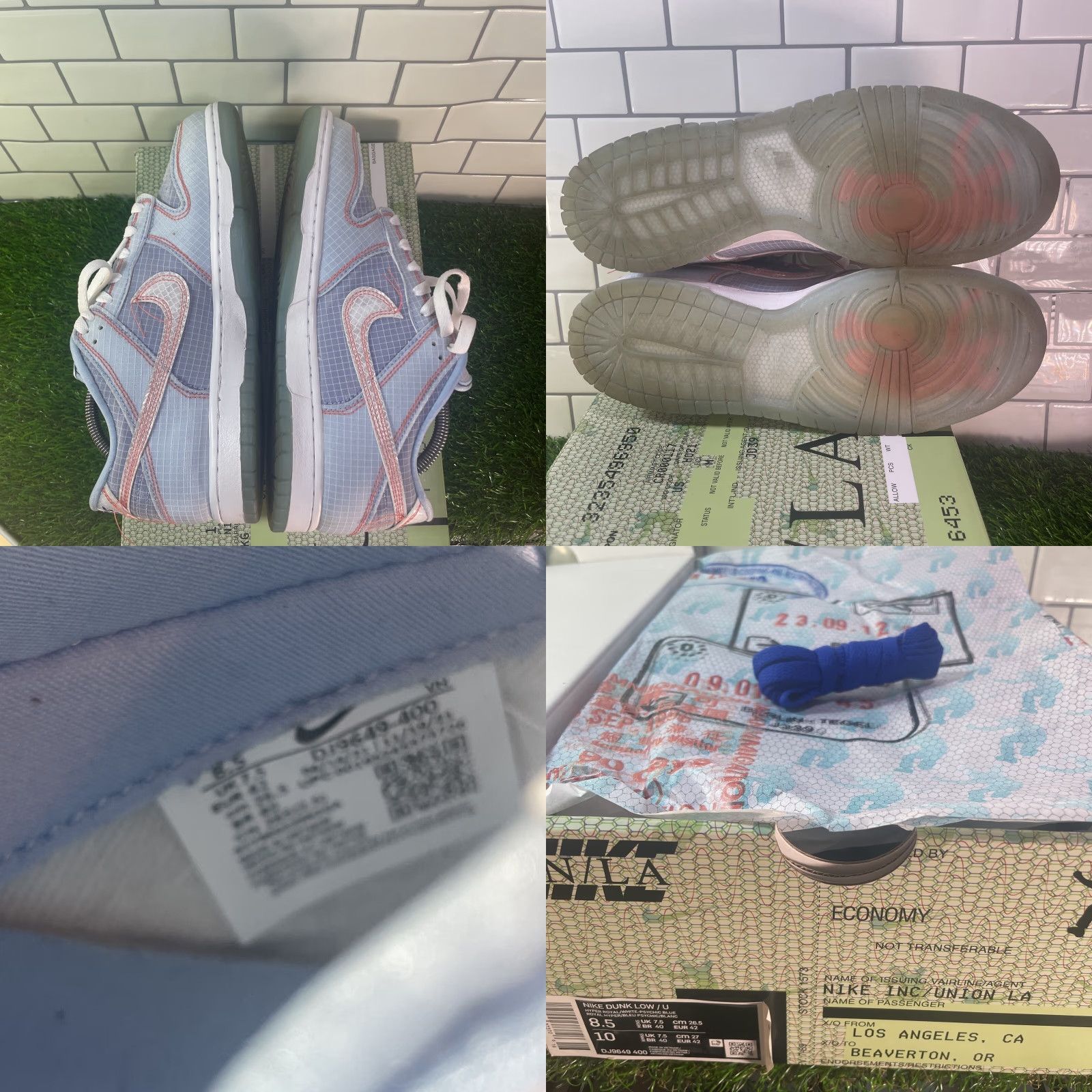 Nike Nike Dunk Low x Union LA Passport Pack Argon - 8.5M / 10W Men Sneakers Size US 9 / EU 42 - 8 Thumbnail
