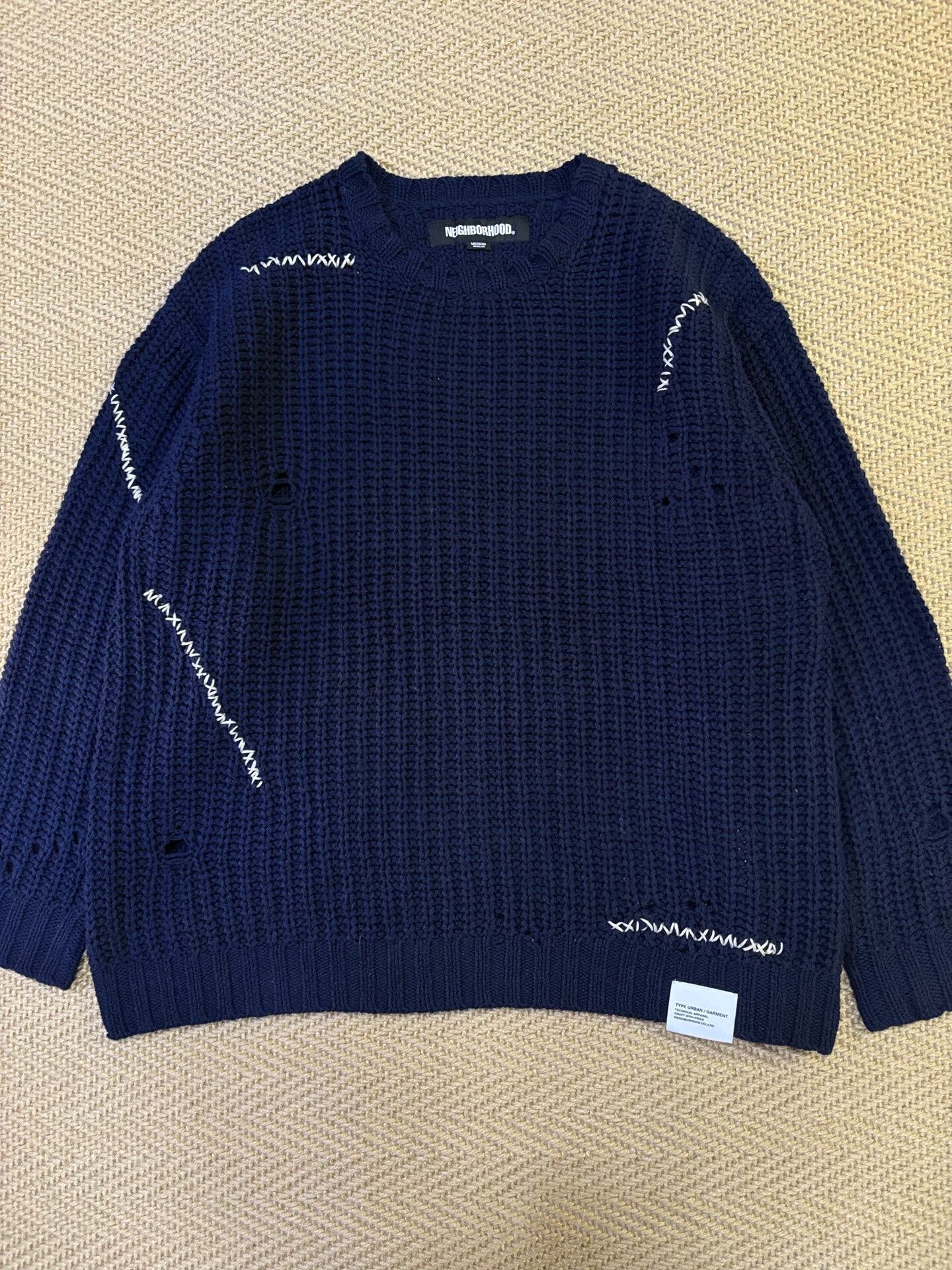 Neighborhood navy blue oversized crewneck sweater Size US M / EU 48-50 / 2 - 1 Thumbnail