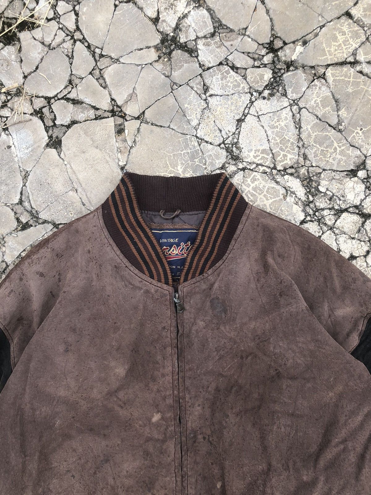 Vintage Vintage Leather Suede Fullzip Varsity Jacket Size US XL / EU 56 / 4 - 5 Thumbnail