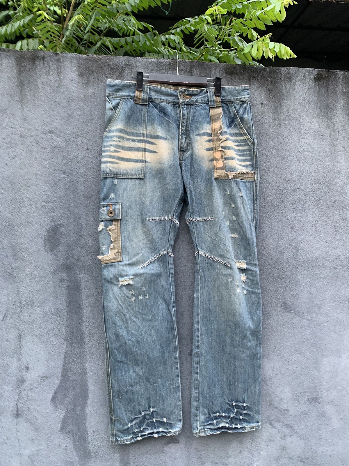 Vintage 👹VINTAGE FOUR SEASON DISTRESSED BAGGY JEANS Size US 34 / EU 50 - 4 Thumbnail