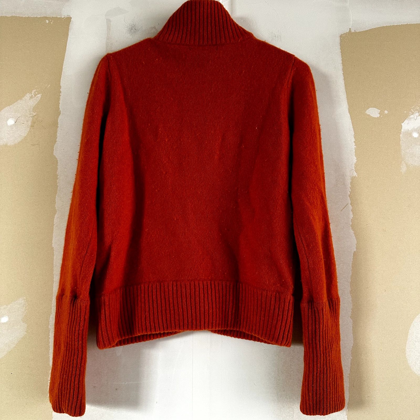 Gap VTG Gap Turtleneck Button Cardigan Ribbed Lambswool Orange M Size M / US 6-8 / IT 42-44 - 5 Thumbnail