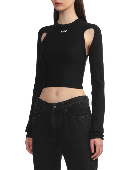 Off-White o1s22i1n0824 long-sleeved Cropped Top in Black Size S / US 4 / IT 40 - 3 Thumbnail
