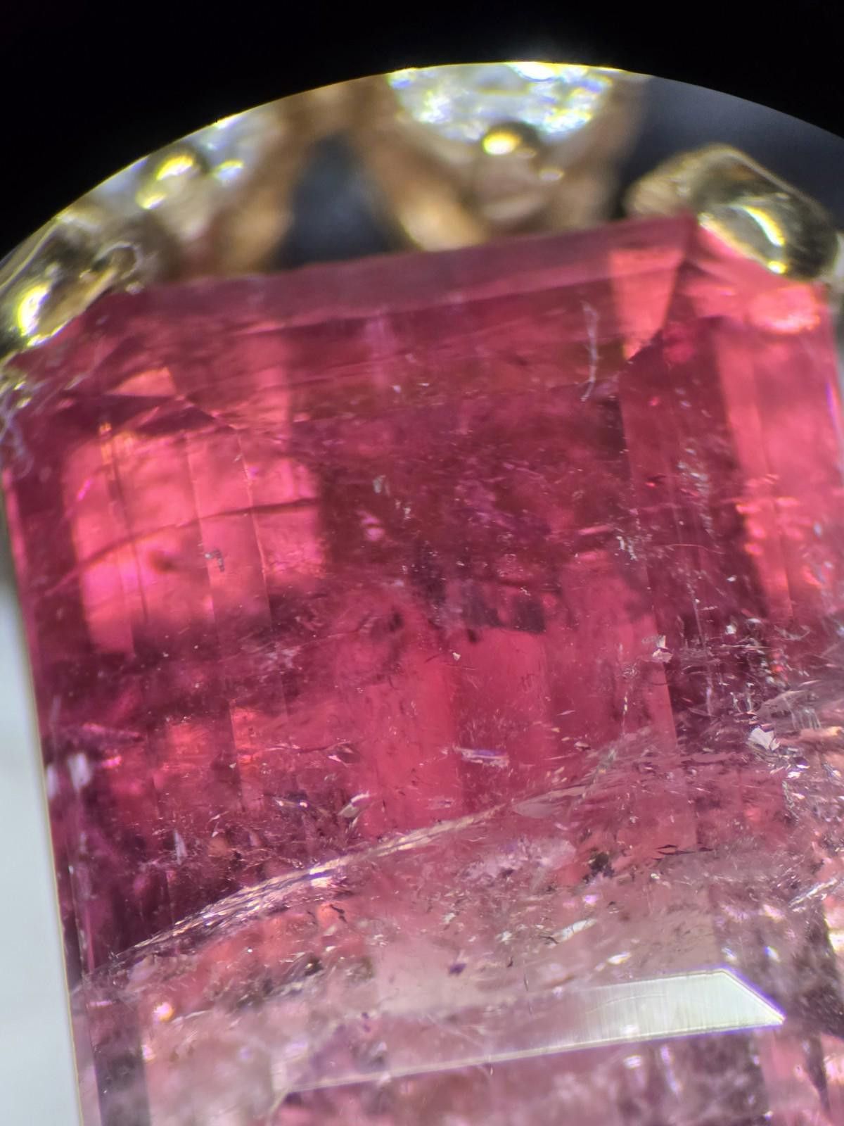 The Unbranded Brand 14k Gold 5ct Natural Rubellite Pink Tourmaline Diamond Pend Size ONE SIZE - 7 Thumbnail