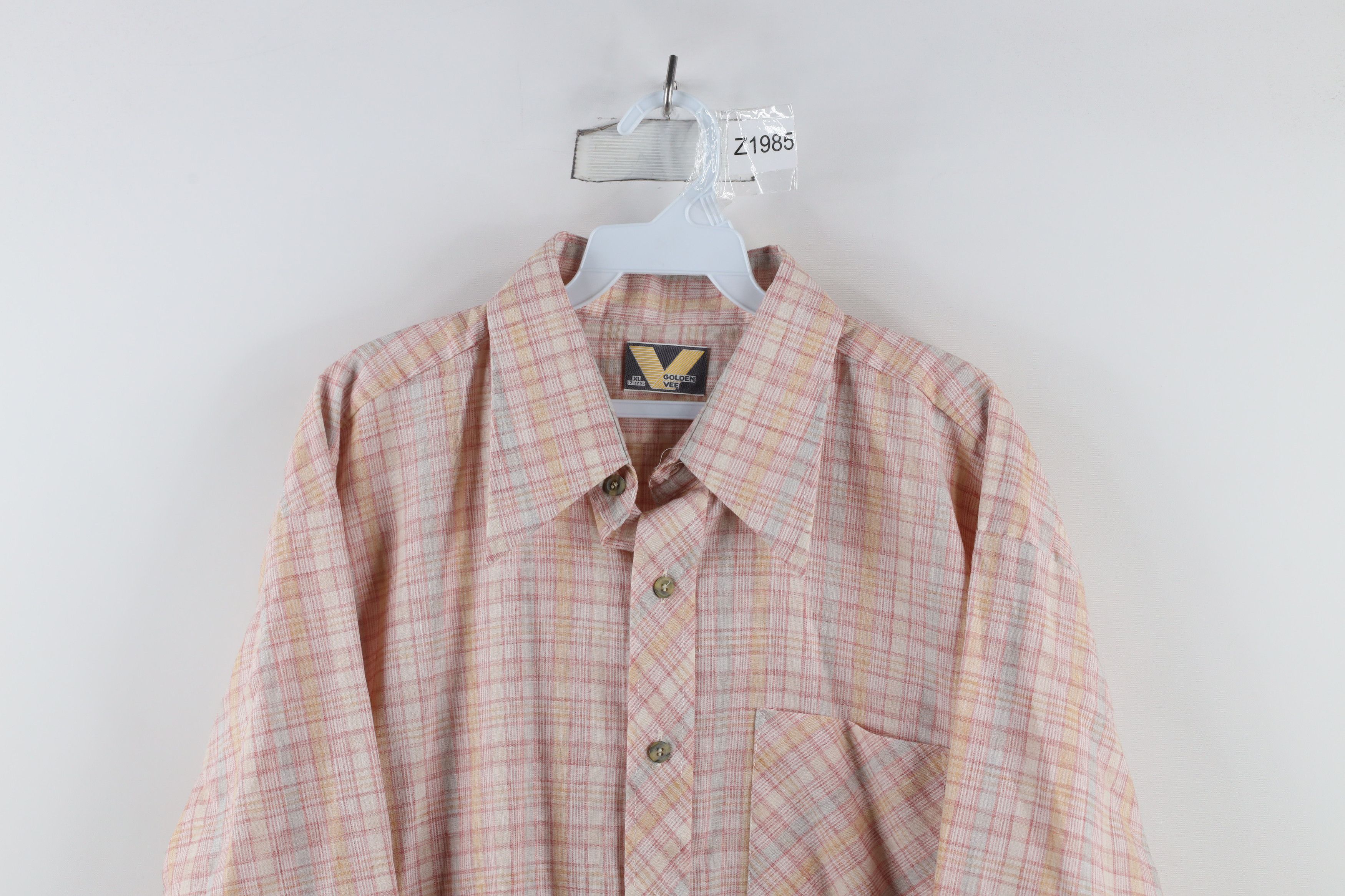 Vintage Vintage 70s Streetwear Rainbow Collared Button Shirt USA Size US XL / EU 56 / 4 - 2 Thumbnail
