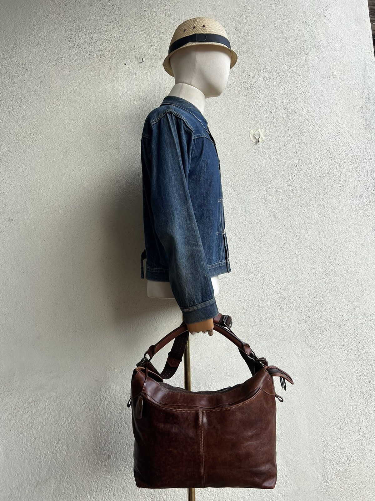 Leather Vintage Aniary Japan Distress Patina Leather 2 Way Bag Size ONE SIZE - 2 Thumbnail