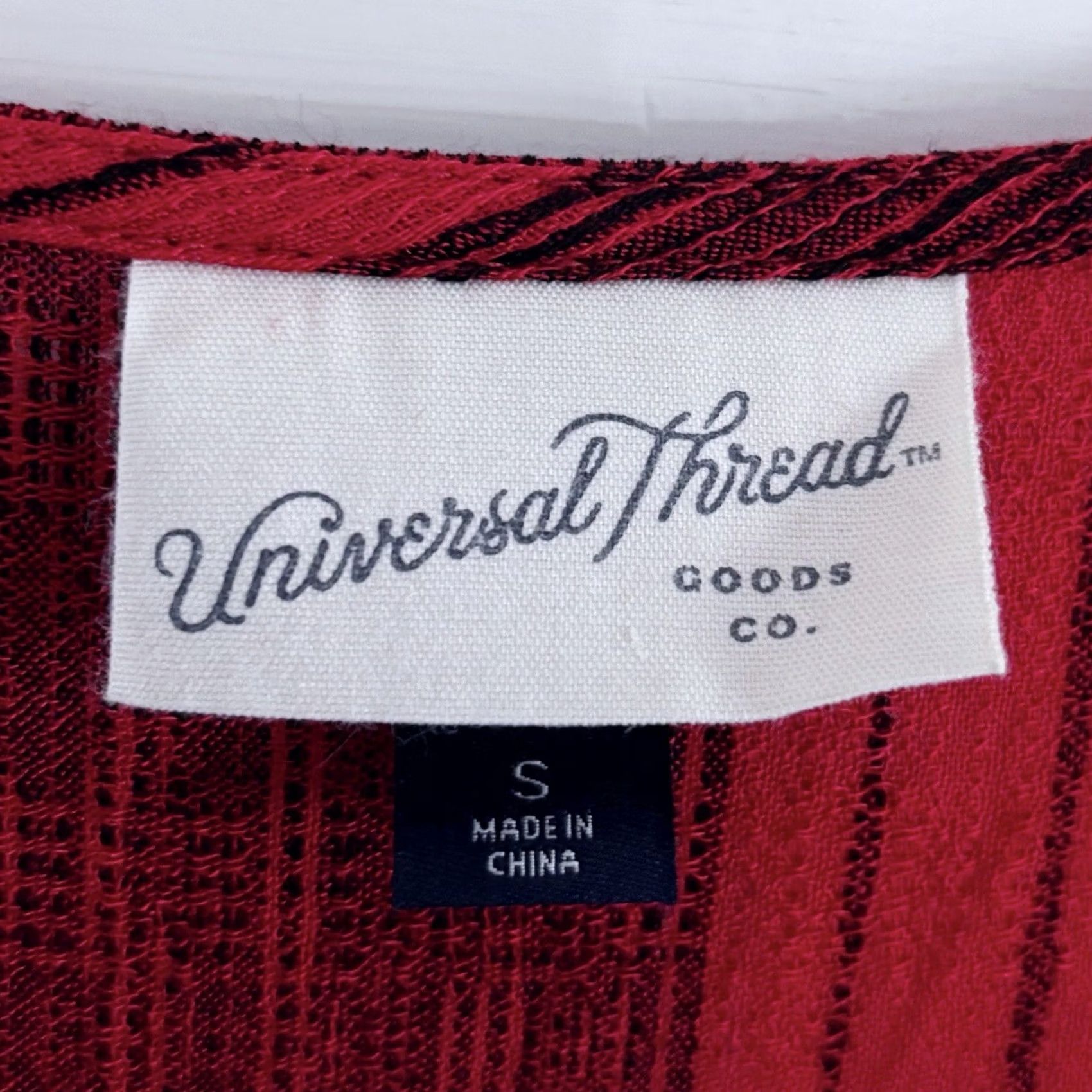 Vintage VINTAGE? No — Universal Thread Maxi Dress Women’s Red Party Cocktail Evening Event Size S Regular Sleeveless V-Neck Tie Waist Long Pattern Striped Size S / US 4 / IT 40 - 6 Thumbnail