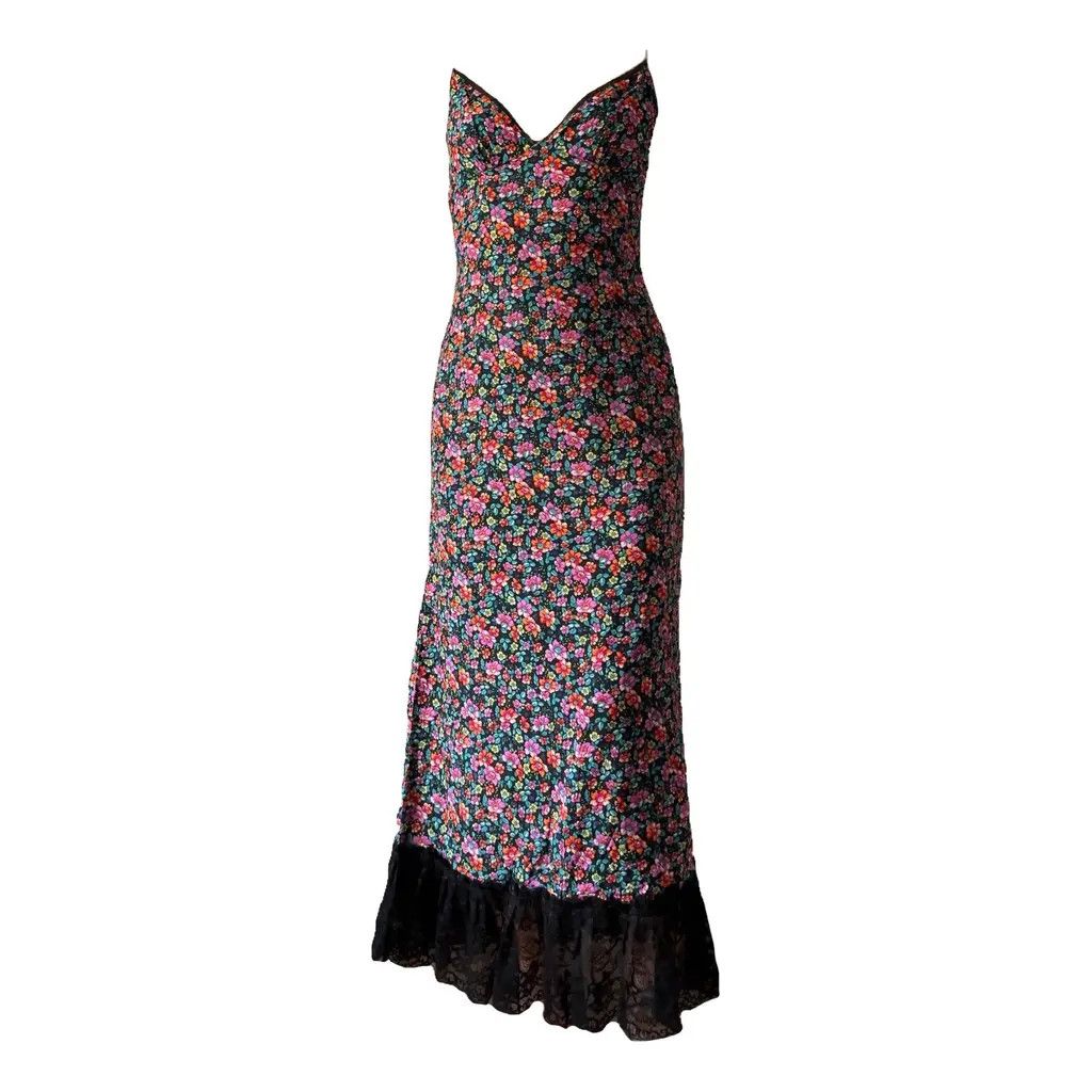 Dolce & Gabbana Dolce Gabbana Floral Lace Trim Slip Dress Size IT 42 Size M / US 6-8 / IT 42-44 - 2 Thumbnail
