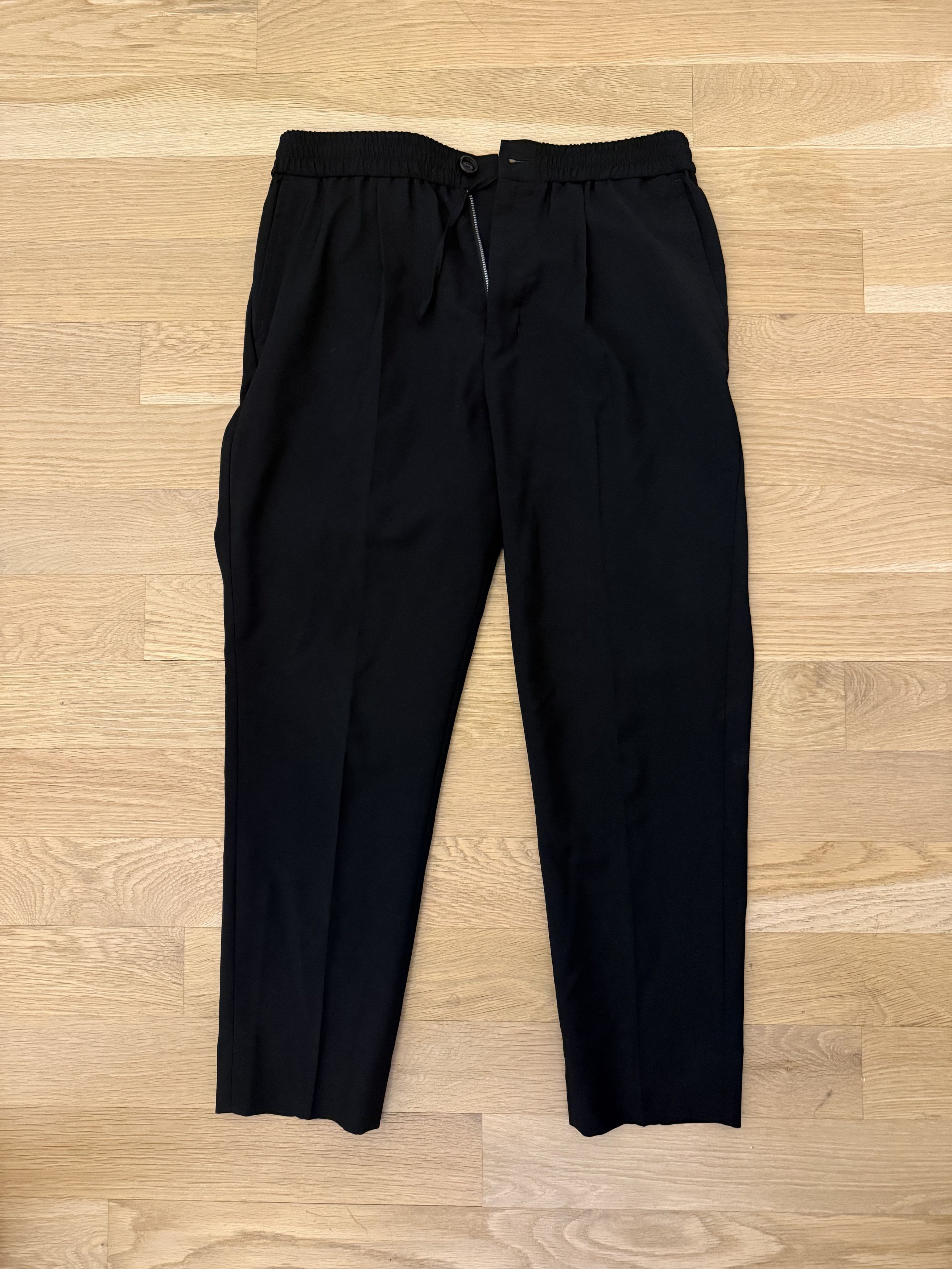 AMI AMI Paris Black Cropped Virgin Wool Trousers Size US 29 - 1 Thumbnail