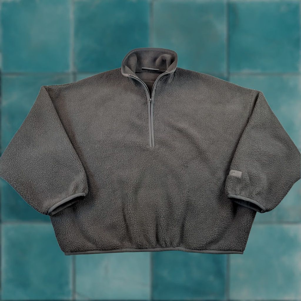 Essentials Essentials Fear Of God Black 1/4 Zip Oversized Pullover Sweatshirt M Black Logo Zipper City Street Urban Mens Size US M / EU 48-50 / 2 - 1 Thumbnail