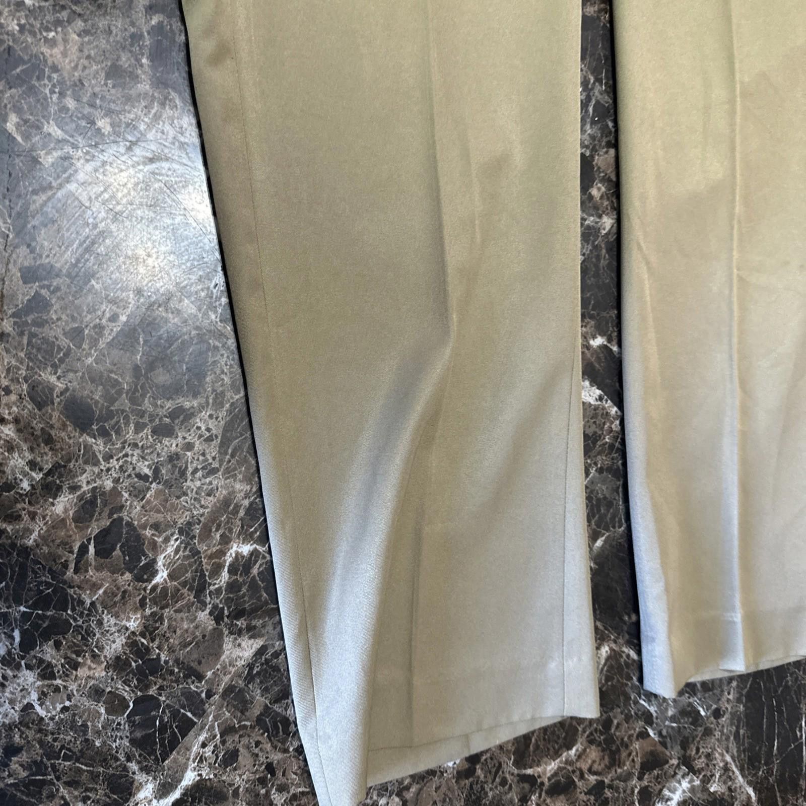 Designer Louis Raphael Tailored Pleated Polyester Beige Men's 40x30 Size US 40 / EU 56 - 3 Thumbnail