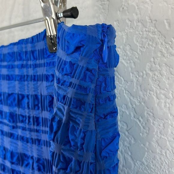 Cult Gaia Cult Gaia Caspara Popcorn Midi Slit Skirt Persian Blue Size 34" / US 12 / IT 48 - 6 Thumbnail