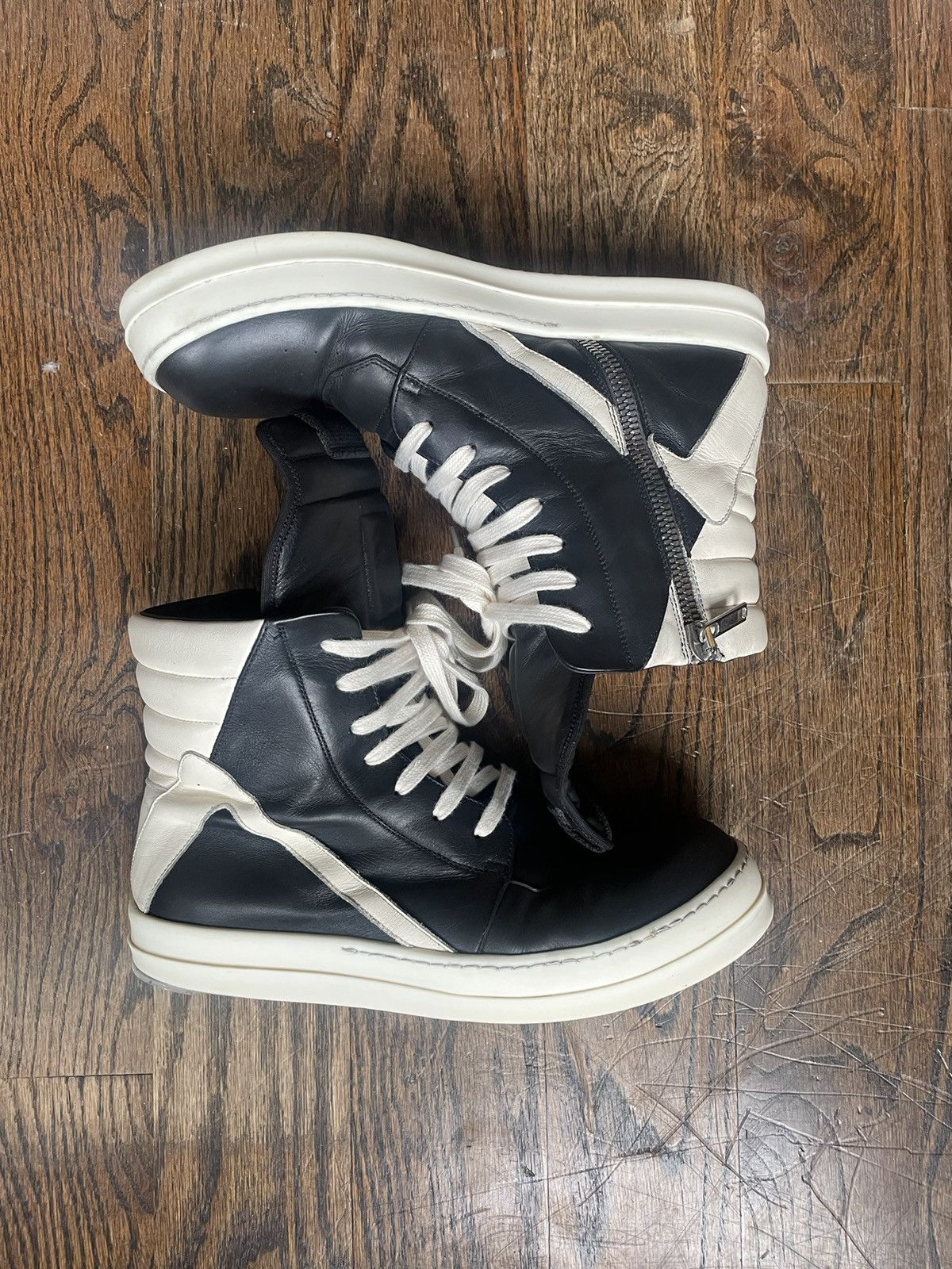 Rick Owens Geobasket Black/Milk EU 44 US 11