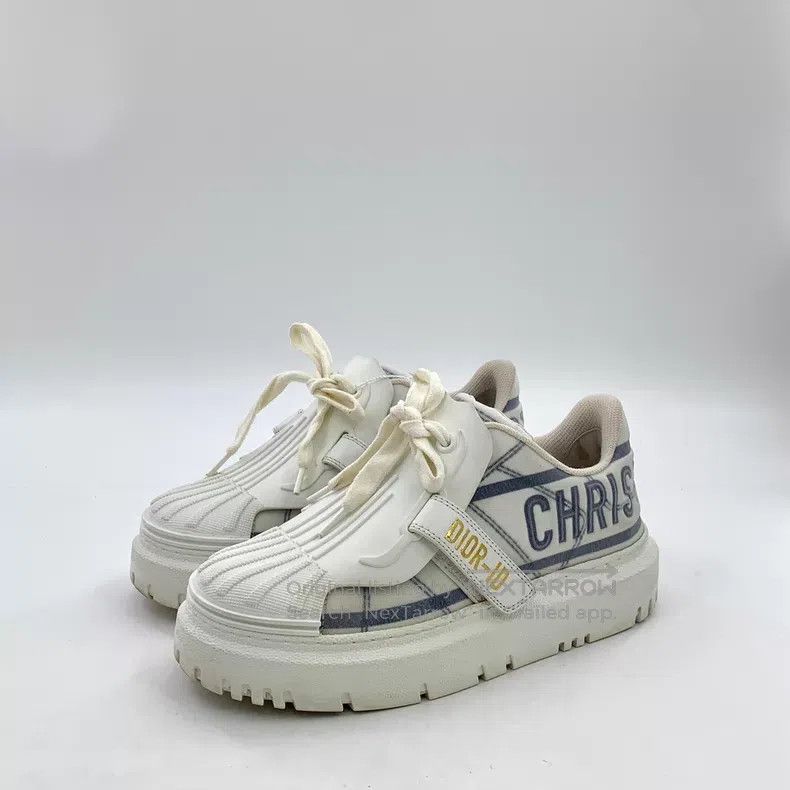 Dior Dior White logo letter print lace-up casual board shoes sh Size US 4 / IT 34 - 1 Thumbnail