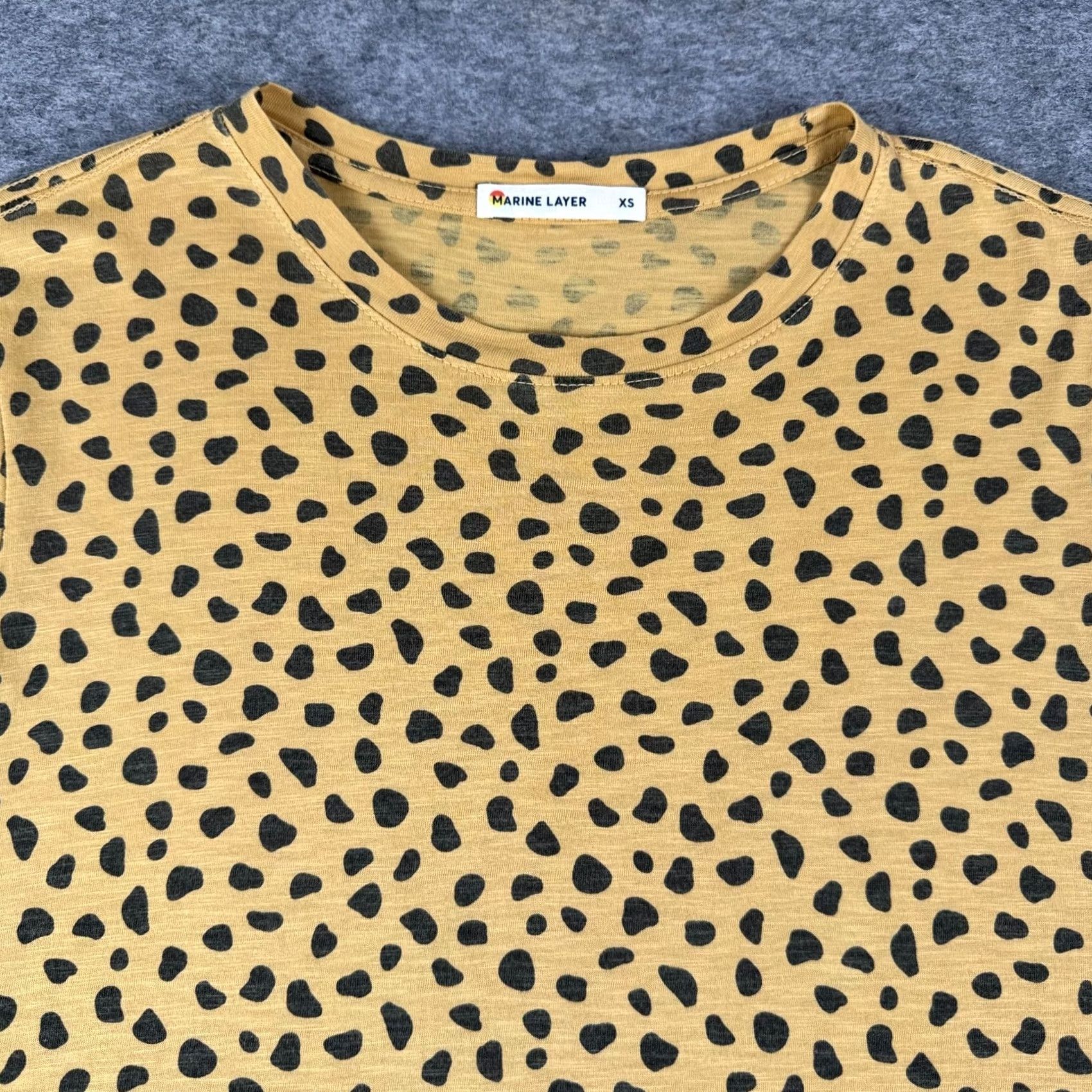 Marine Layer Marine Layer Animal Print T-Shirt Womens XS Multicolor Crew Neck Short Sleeve Cotton Modal (Gold) Regular Fit Size XS / US 0-2 / IT 36-38 - 3 Thumbnail
