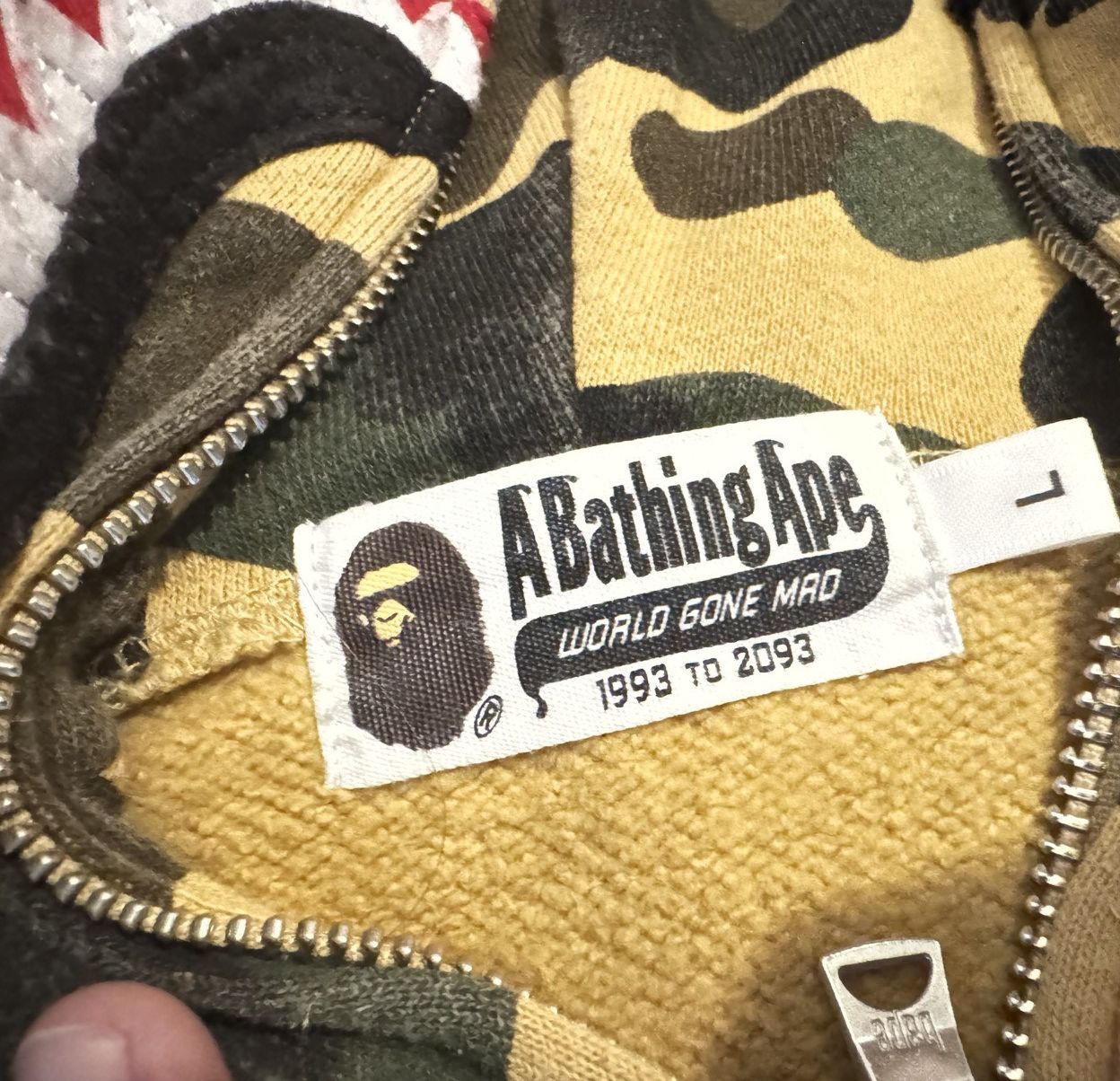 Bape 🦍 BAPE 1st Camo PONR Shark Full Zip Hoodie Size US L / EU 52-54 / 3 - 4 Thumbnail