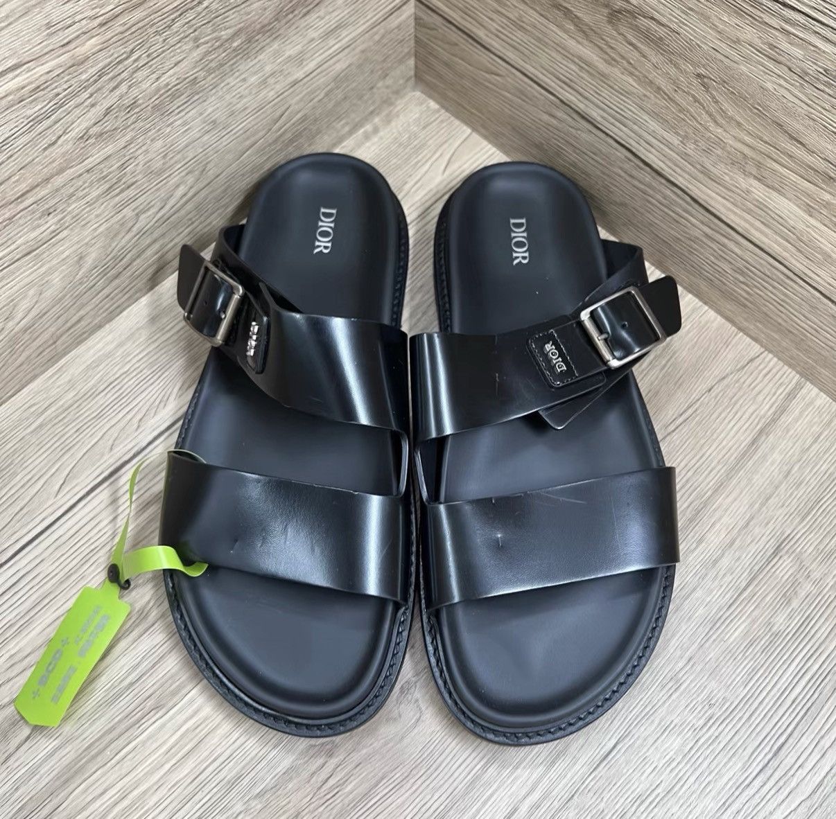 Dior Dior Aqua Black and Silver Metal Logo Slippers J41 Size US 11 / EU 44 - 2 Thumbnail