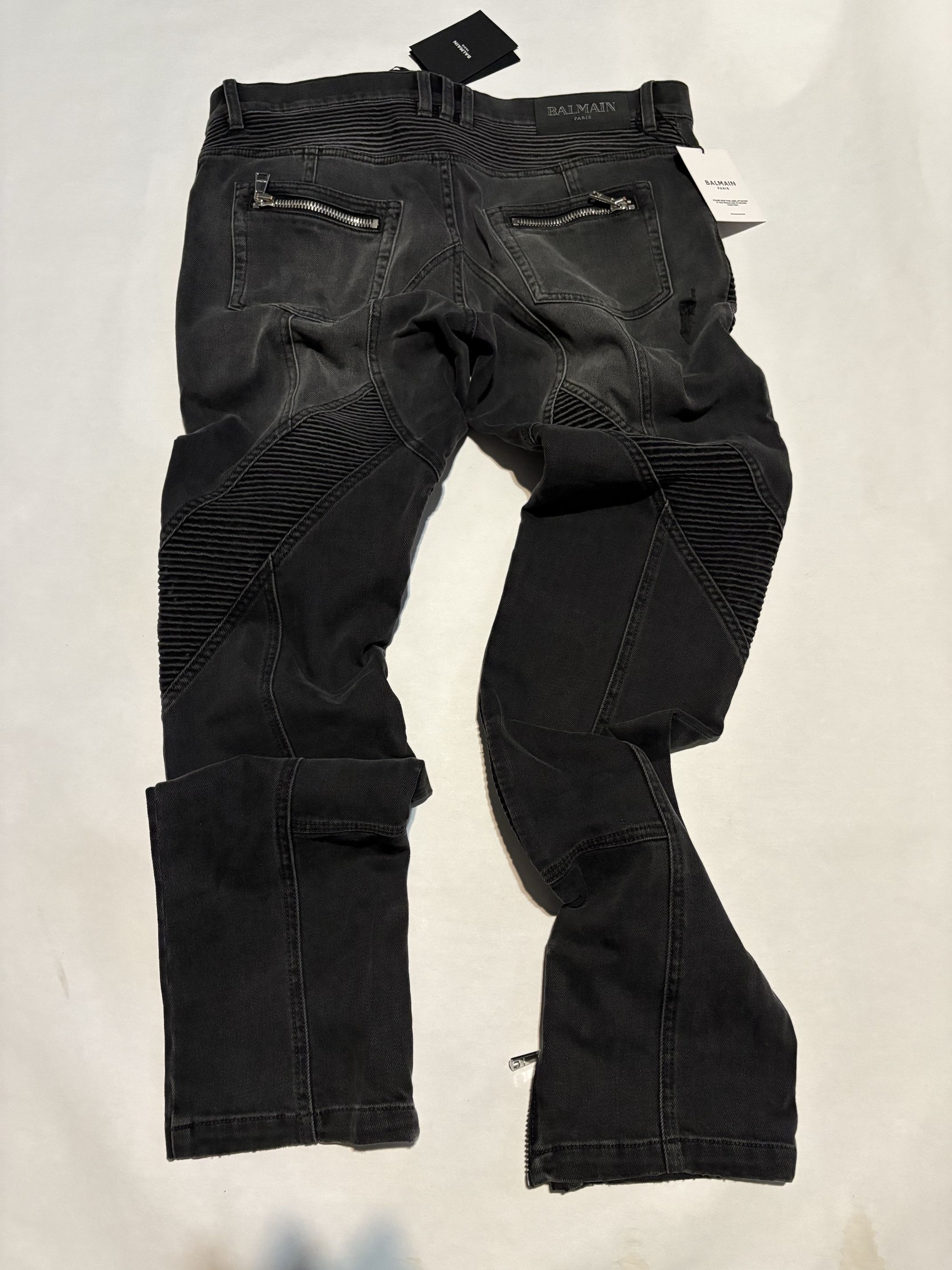 Balmain Biker jeans in faded denim Size US 32 / EU 48 - 2 Thumbnail