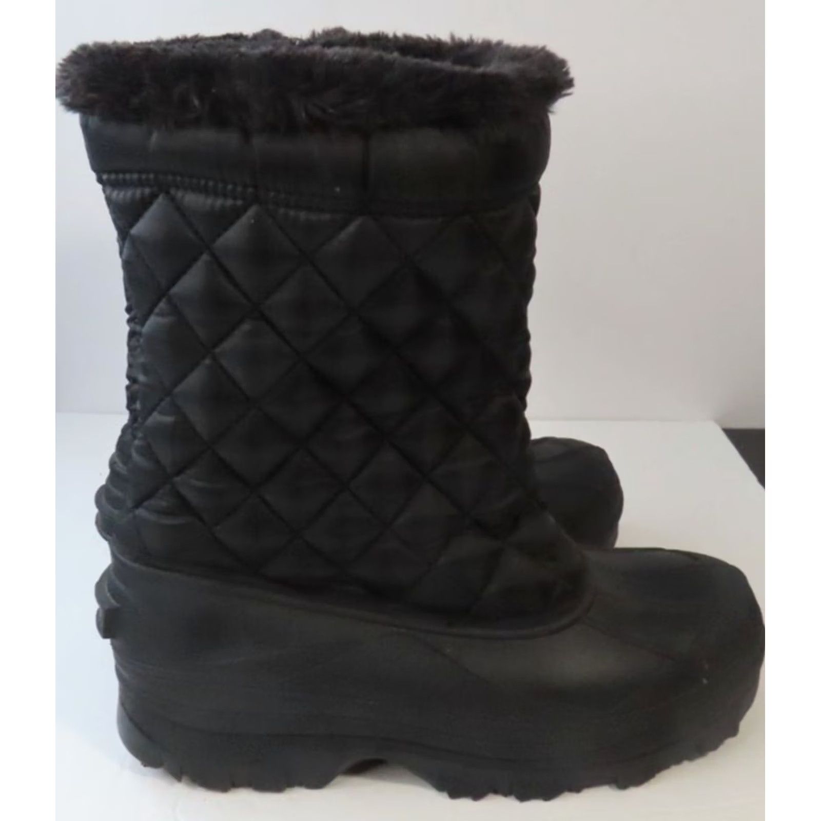 Vintage Sintetico Women's 9 Mid-Calf Black Padded Faux Fur Wool Lined Winter Boots Boots Woman Winter Waterproof Insulated Lined Snow Size US 9 / IT 39 - 4 Thumbnail