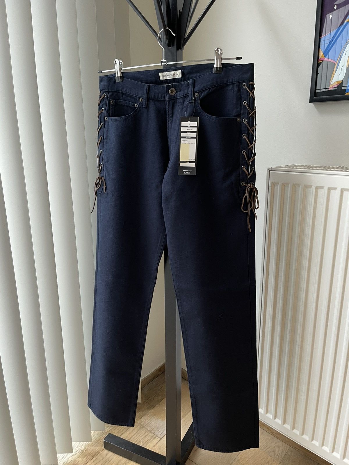 Undercover Undercover Summer Madness SS08 Navy Pants With Side Lace Up Size US 32 / EU 48 - 2 Thumbnail