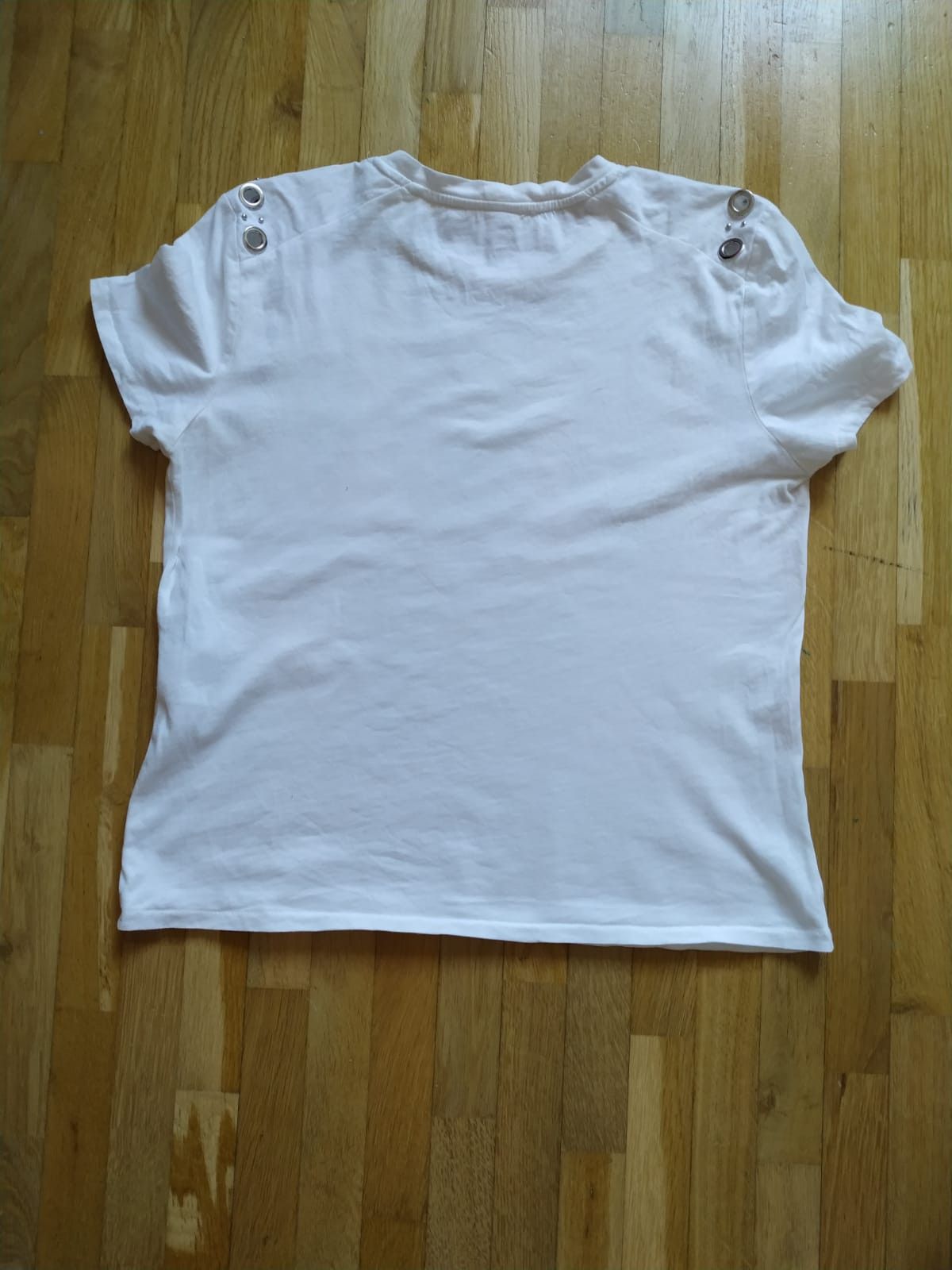 Maje White t-shirt Maje, S metal rings, tee, tshirt Size S / US 4 / IT 40 - 4 Thumbnail