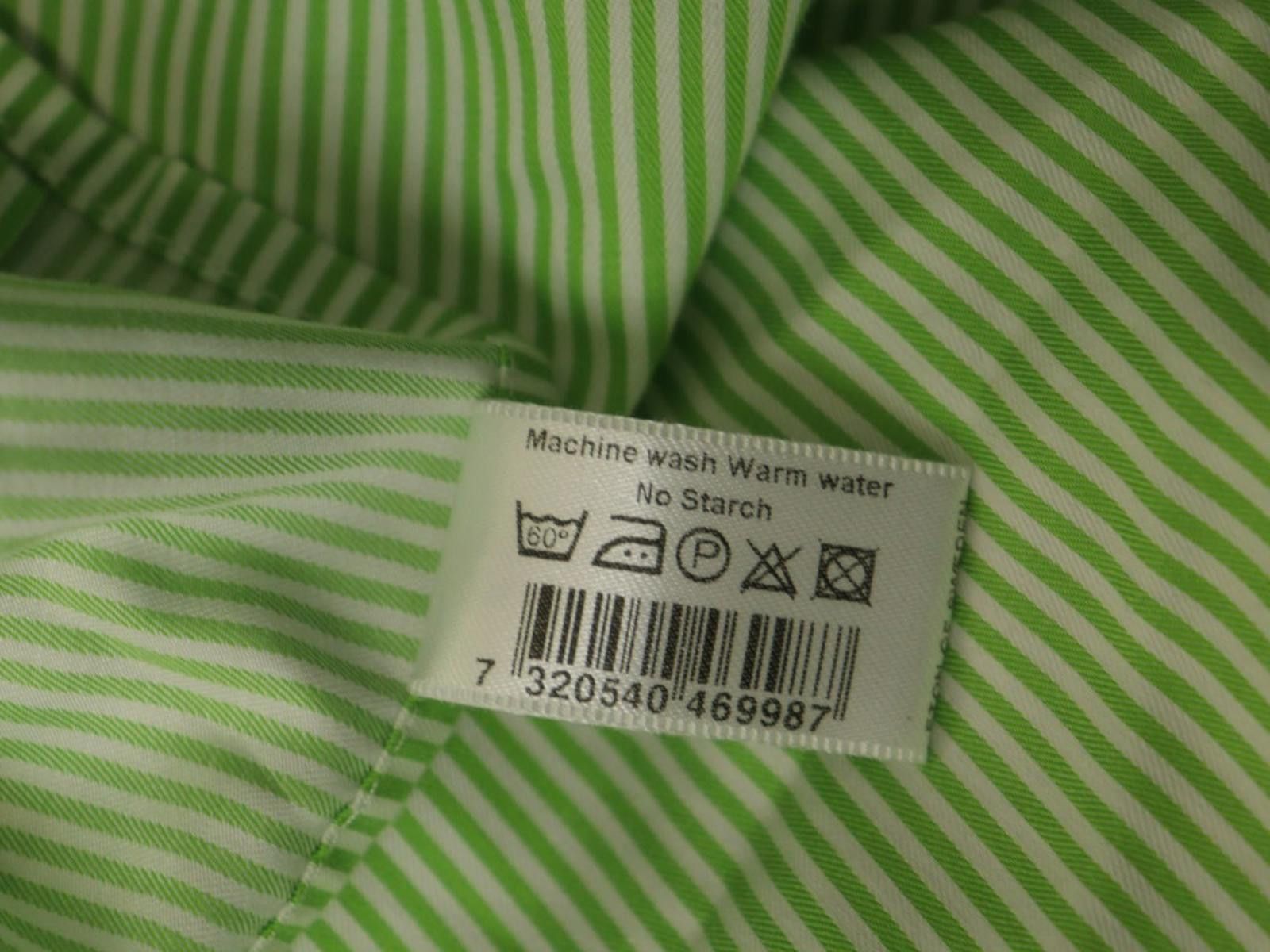 Eton Eton Green White Striped Cotton Collared Dress Shirt Size 41 Size 38R - 5 Thumbnail