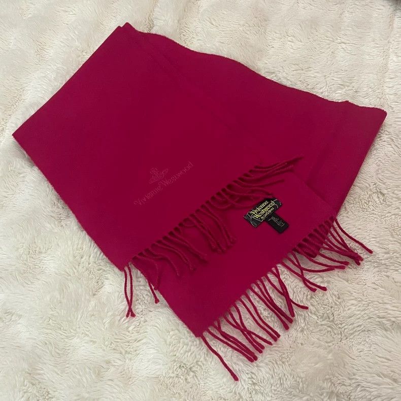 Vivienne Westwood Vivienne Westwood Pink wool scarf Saturn embroidery used Size ONE SIZE - 4 Thumbnail