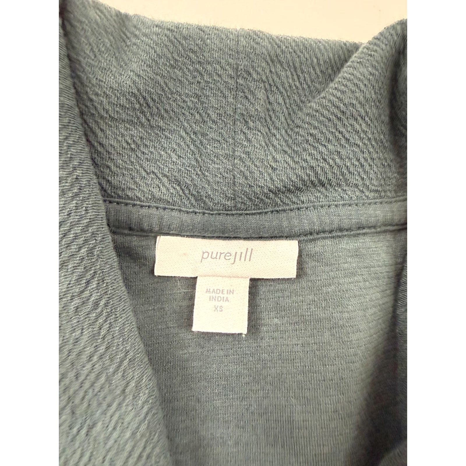 J. Jill J. Jill Blouse Tunic Womens XS Green V-Neck Long Sleeve Shawl Collar Pullover Relaxed Knit Top Size XS / US 0-2 / IT 36-38 - 4 Thumbnail
