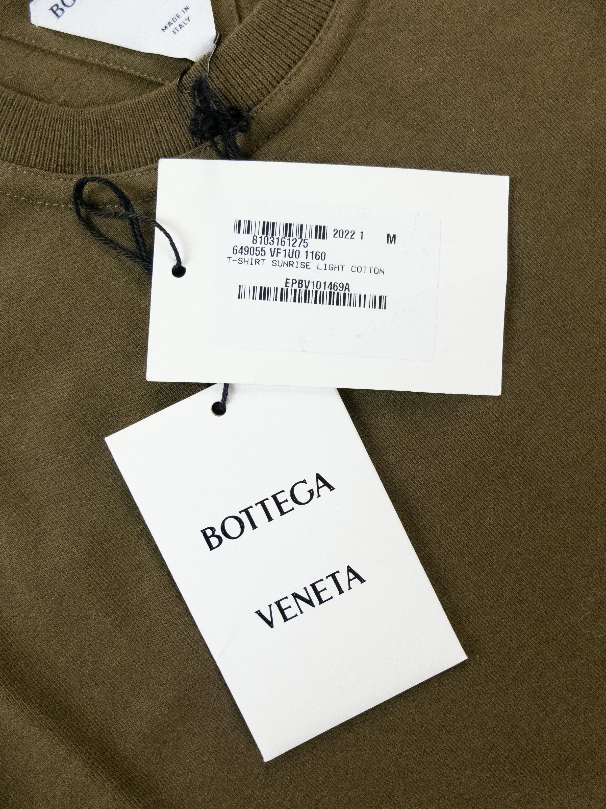 Bottega Veneta BOTTEGA VENETA Sunrise olive green cotton t-shirt Medium q Size US M / EU 48-50 / 2 - 4 Thumbnail