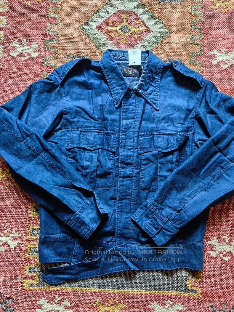 RRL Ralph Lauren RRL Ralph Lauren Embroidered Eagle Flag Blue-Dyed Short Ja Size US M / EU 48-50 / 2 - 2 Thumbnail