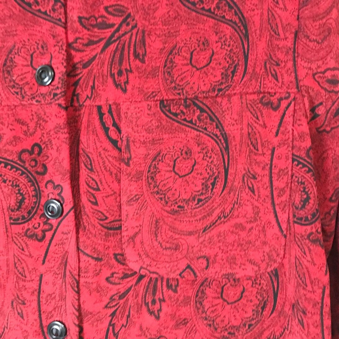 Other Sag Harbor Red Paisley Collared Long Sleeve Tunic Shirt Size L / US 10 / IT 46 - 4 Thumbnail