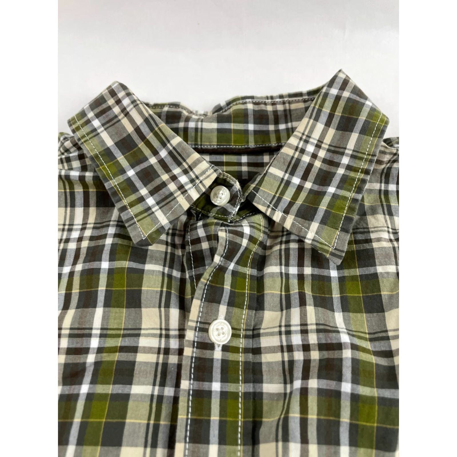 Tasso Elba Tasso Elba Shirt Men's Size M Green Cream Plaid Button Up Long Sleeve Pockets Size US M / EU 48-50 / 2 - 3 Thumbnail