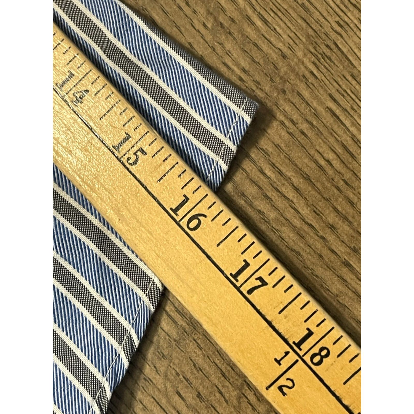 Johnston & Murphy Johnston & Murphy Shirt Men's XL Blue Gray White Striped Tailored Fit Button-Up Long Sleeve Casual Size US XL / EU 56 / 4 - 6 Thumbnail