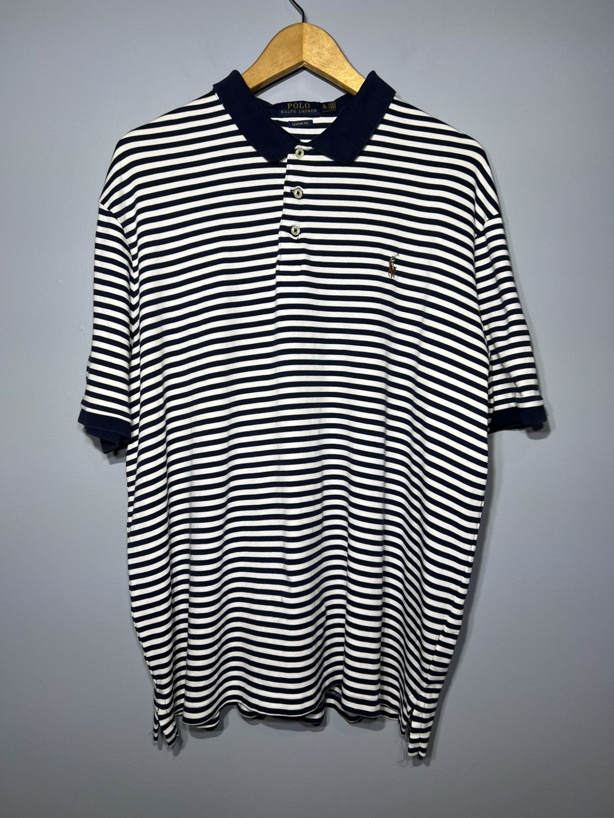 Polo Ralph Lauren Polo Ralph Lauren Polo Shirt Mens Sz XL Blue Striped Preppy Size US XL / EU 56 / 4 - 2 Thumbnail