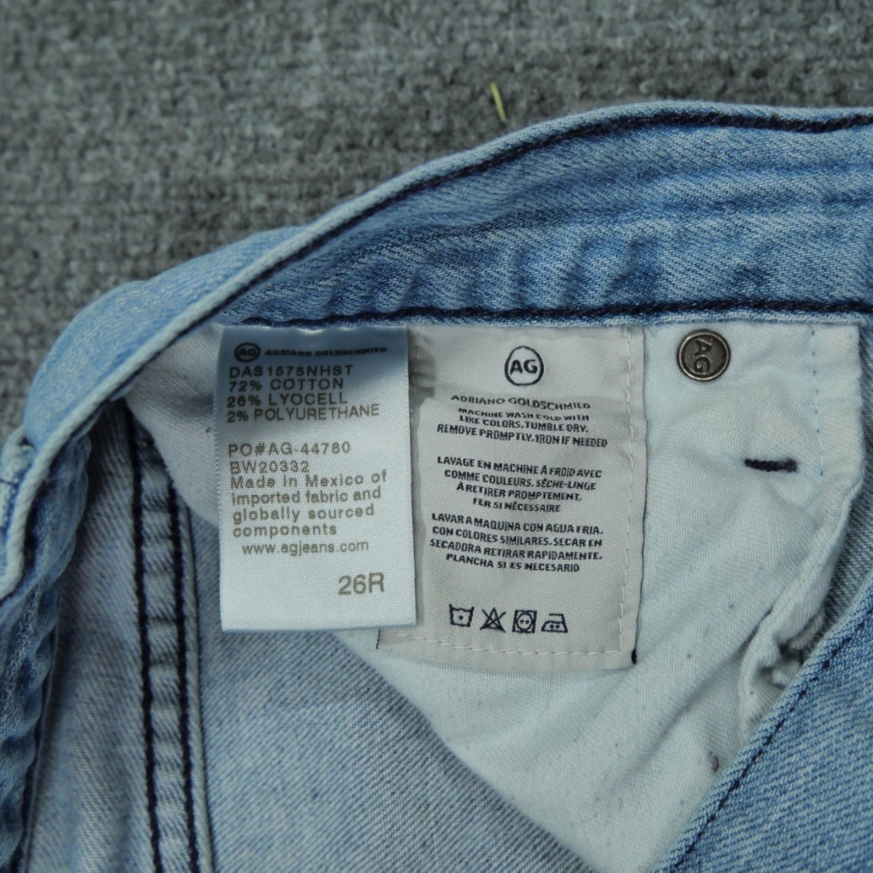 Vintage AG Adriano Goldschmied Jeans Womens 26 Jeans Tapered Light Wash Blue 26 Regular Stretch Pockets Cotton Blend Denim Adult Womens Size 26" / US 2 / IT 38 - 6 Thumbnail