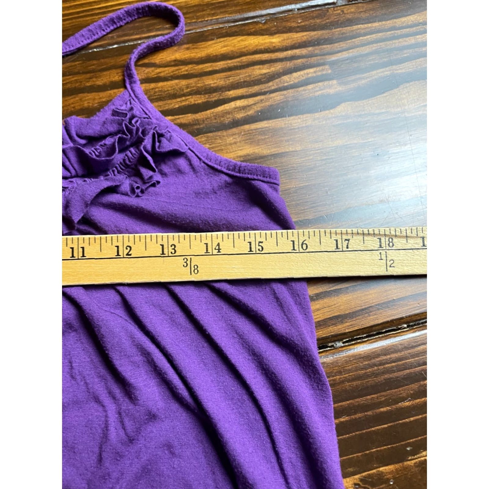 Old Navy Old Navy Tank Top Women's Size Small Purple Ruffled Spaghetti Strap Sleeveless Size S / US 4 / IT 40 - 5 Thumbnail