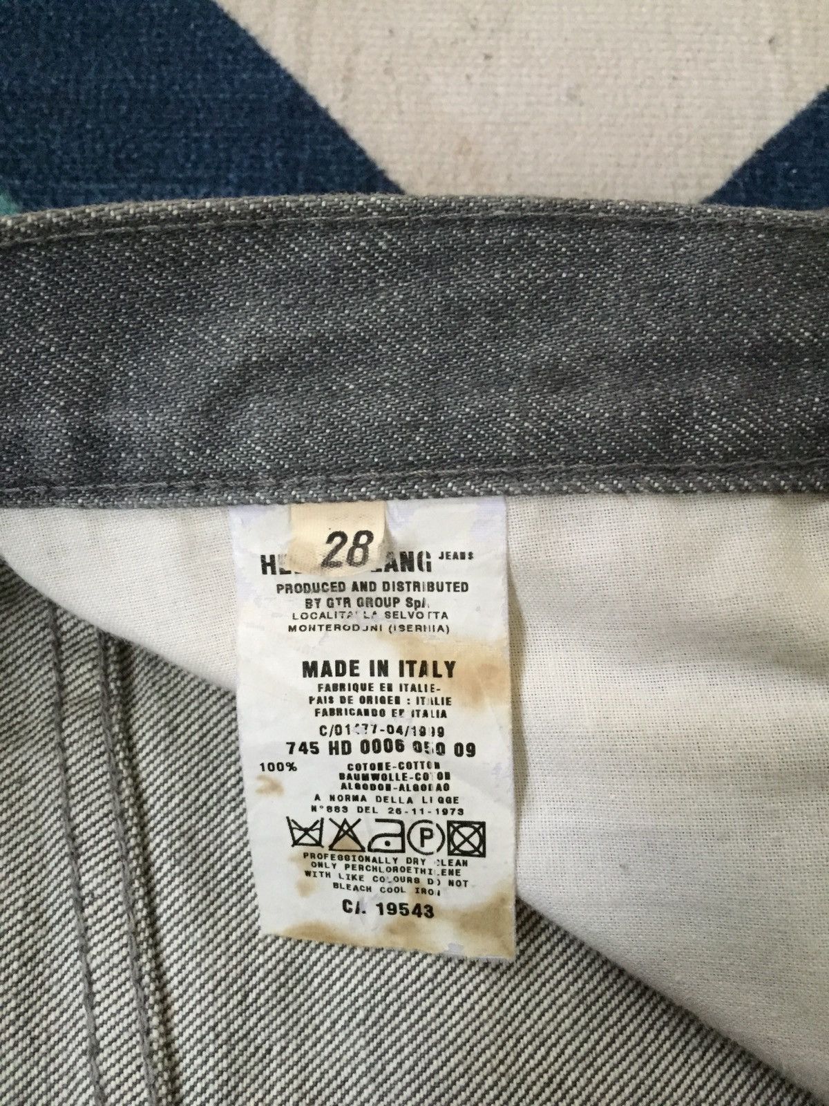 Vintage 1999 Helmut Lang Classic Raw Grey Denim Size 28