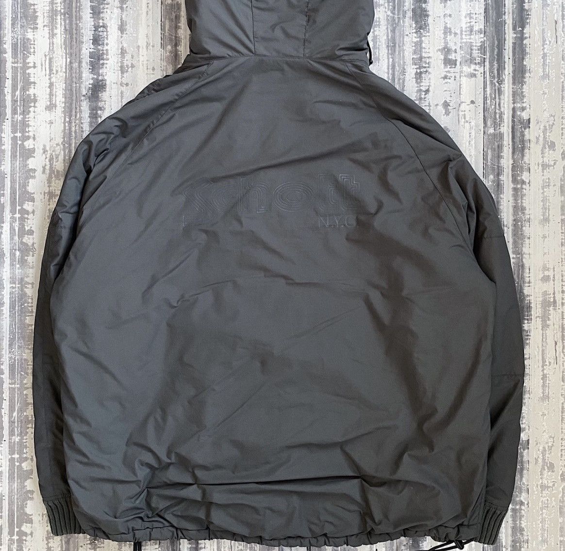 Schott Schott super rare graphite pure nylon padded hooded Size US XL / EU 56 / 4 - 8 Thumbnail