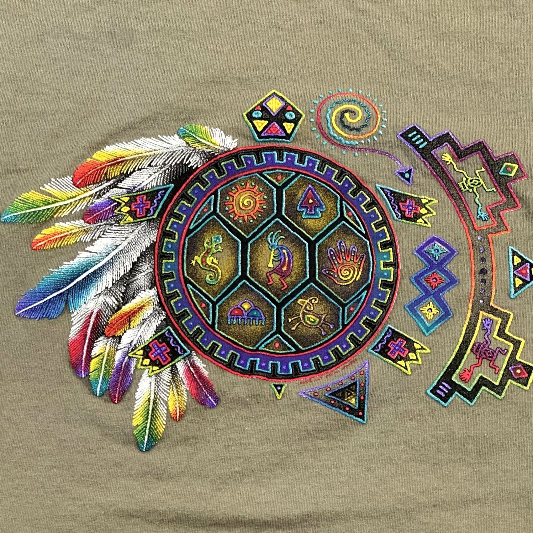 Native VINTAGE Sportex Shirt Mens XL Native Southwest Kokopelli Puff Print USA Made 90s Shirt Size US XL / EU 56 / 4 - 2 Thumbnail