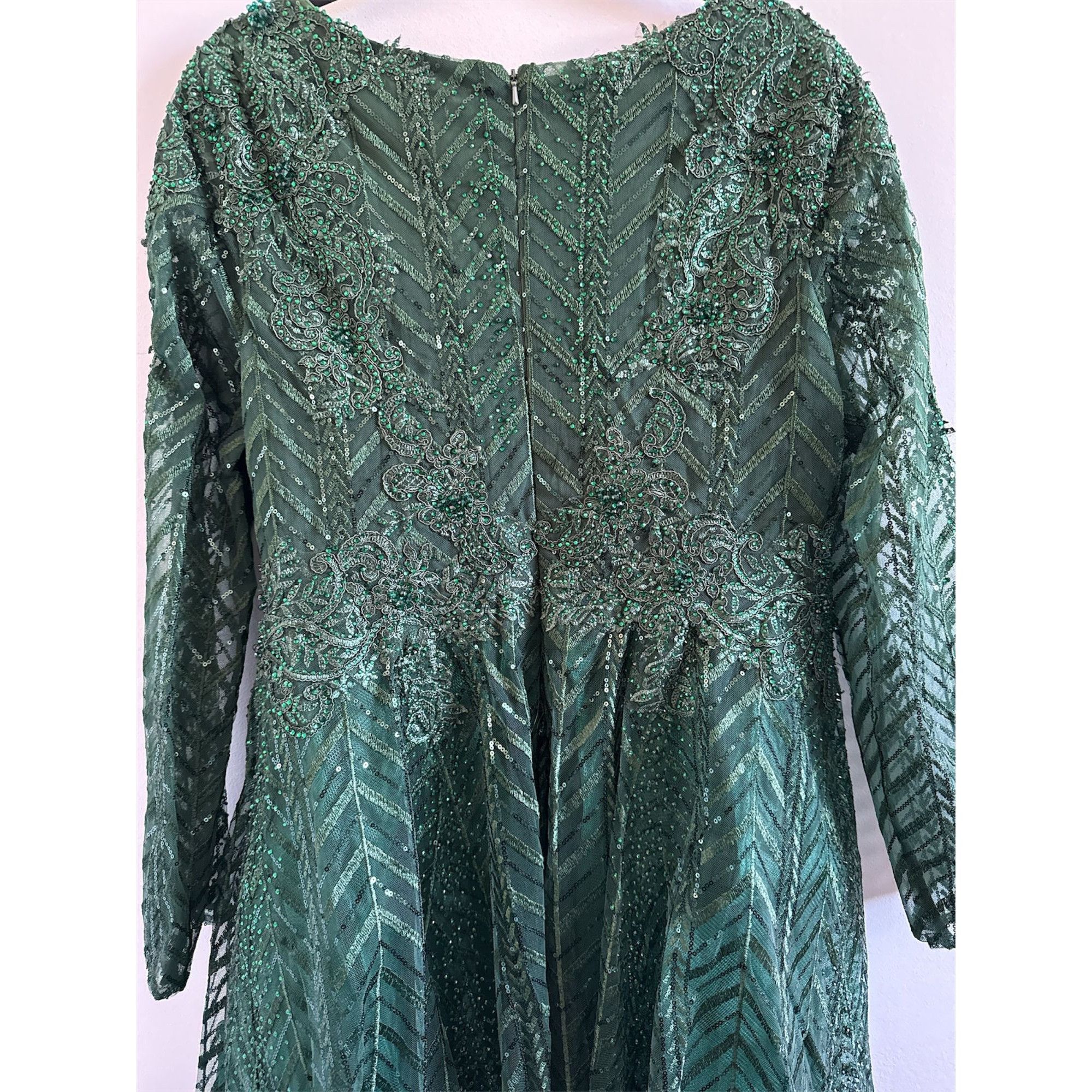 Mac Duggal NWT MAC DUGGAL 20399 Long Sleeve Midi Party Dress Wrap Over Size XL / US 12-14 / IT 48-50 - 10 Thumbnail