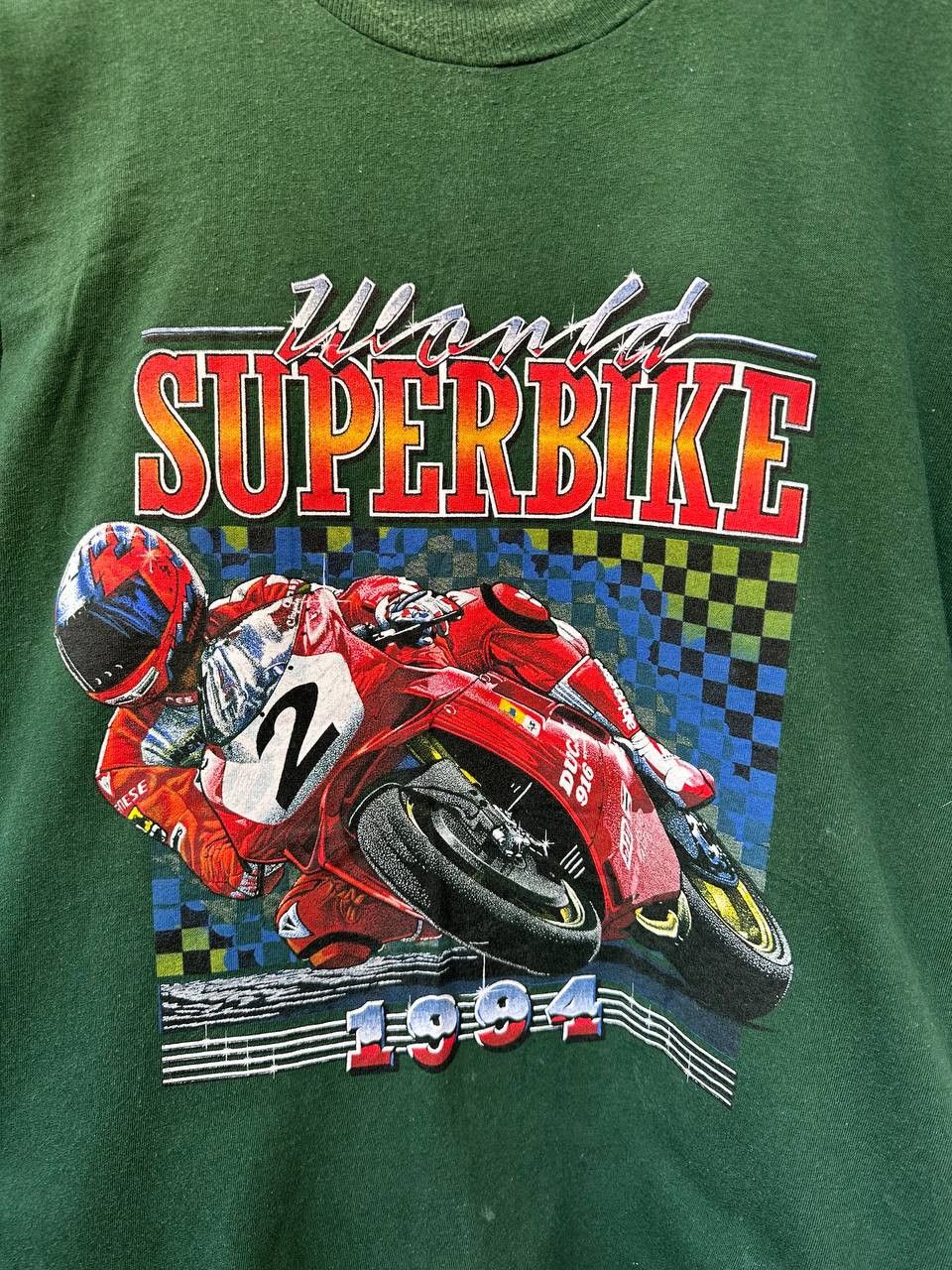 Vintage Carl Fogarty World Super Bike 1994 Vintage Ducati #2 T-Shirt Size US M / EU 48-50 / 2 - 7 Thumbnail