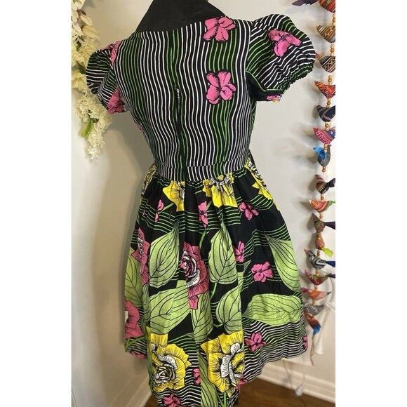 Designer Afrothrone Made to Order African Print Short Sleeve Cotton M Size S / US 4 / IT 40 - 9 Thumbnail